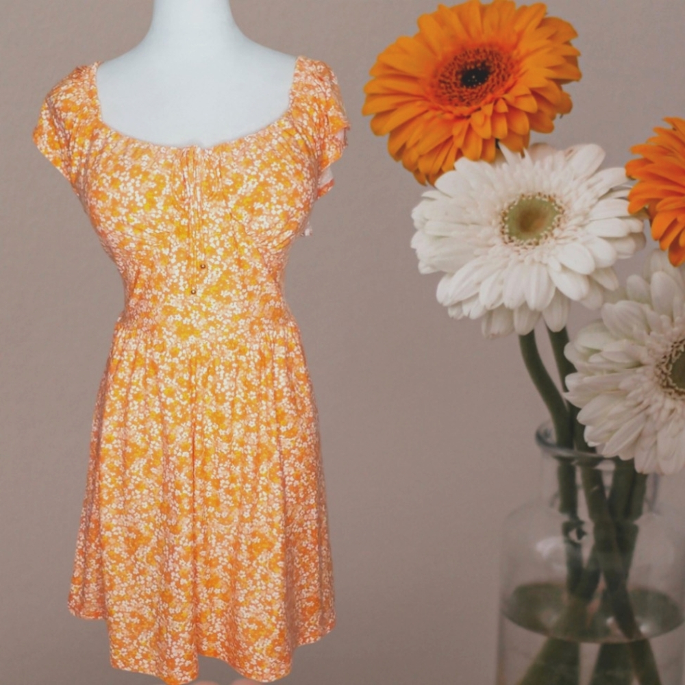 No Boundaries Flutter Sleeve Orange Crush Super Soft Pull-On Dress